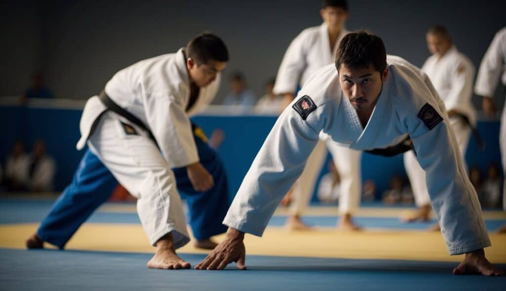 A judo practitioner executing advanced techniques with precision and focus